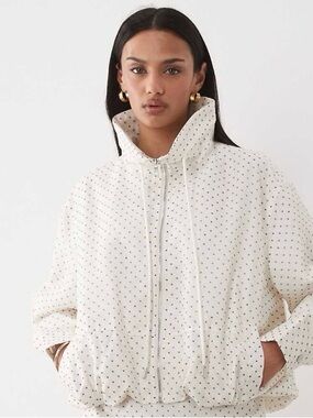 GHOSPELL POLKA DOT BUBBLE MOCK NECK JACKET